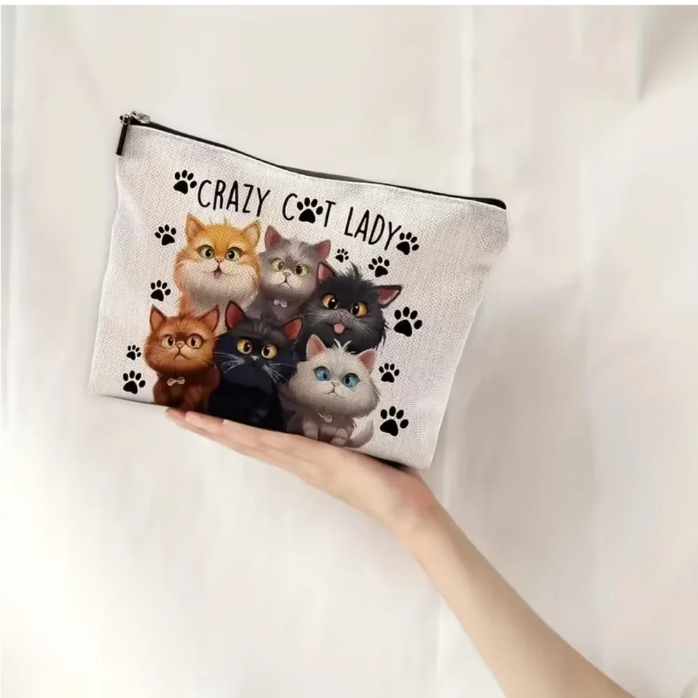 Crazy Cat Lady Cosmetic Makeup Bag